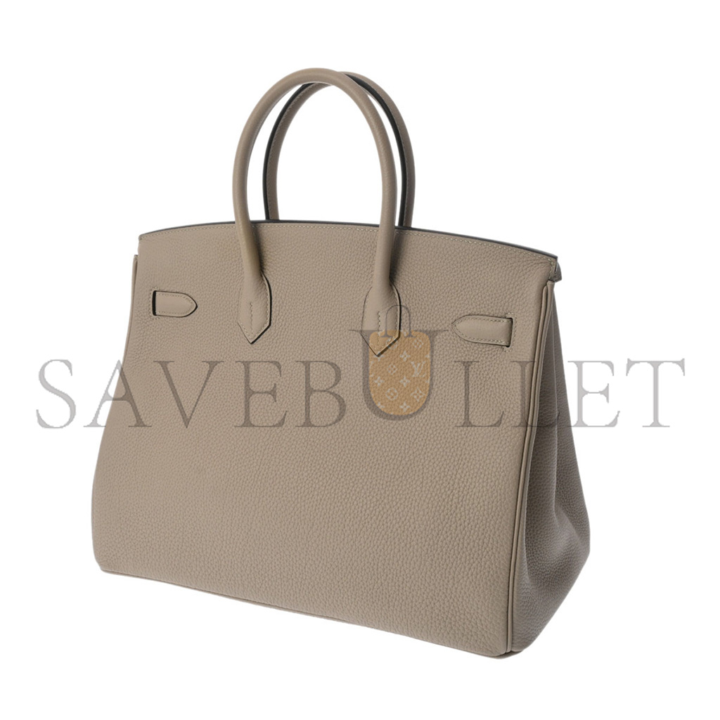 H**mes birkin 25 to leather turtle dove grey gold buckle h028369cc81 (25*20*13cm)